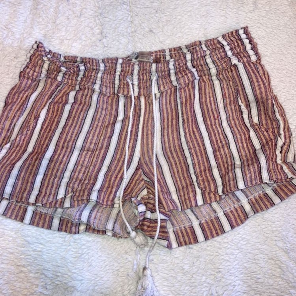 Pink and White Striped Booty Shorts